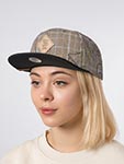 Бейсболка DJINNS арт. 6P SB Crinklecheck (серый / черный)